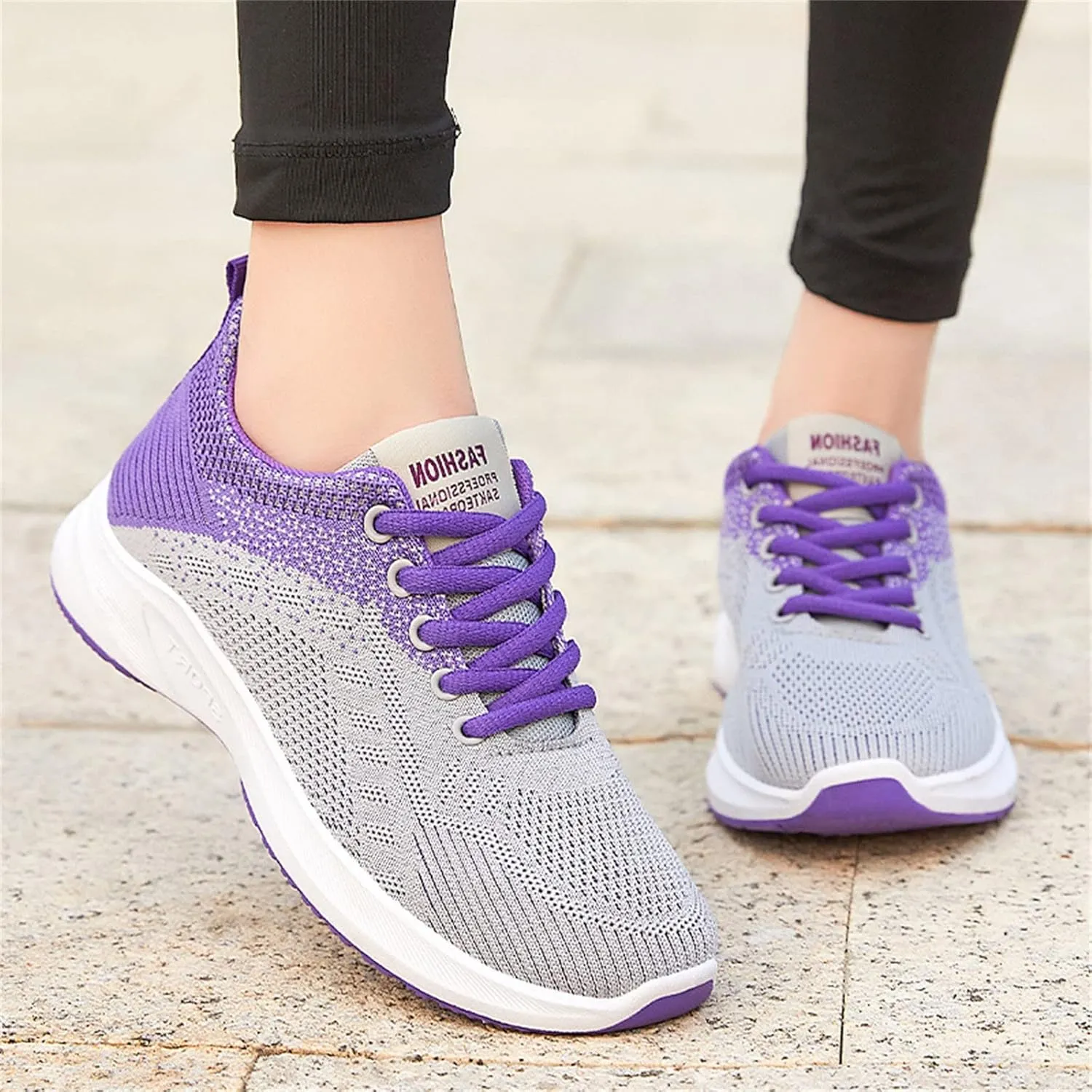 Orthopedic Shoes for Women Comfort Bowling Shoes Universal Slide Soles, Ultra Light-Weight Mesh Non Slip Work Shoes