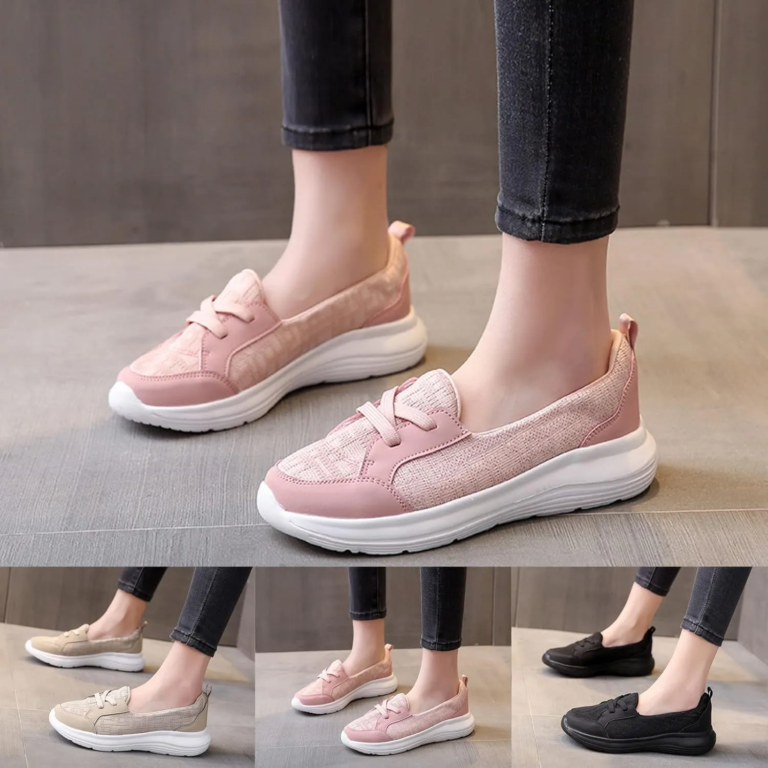 Orthopedic Shoes for Women, Women's Comfortable Slip On Arch Support Non-Slip Shoes 2024 New Shoes Non Slip Sneakers