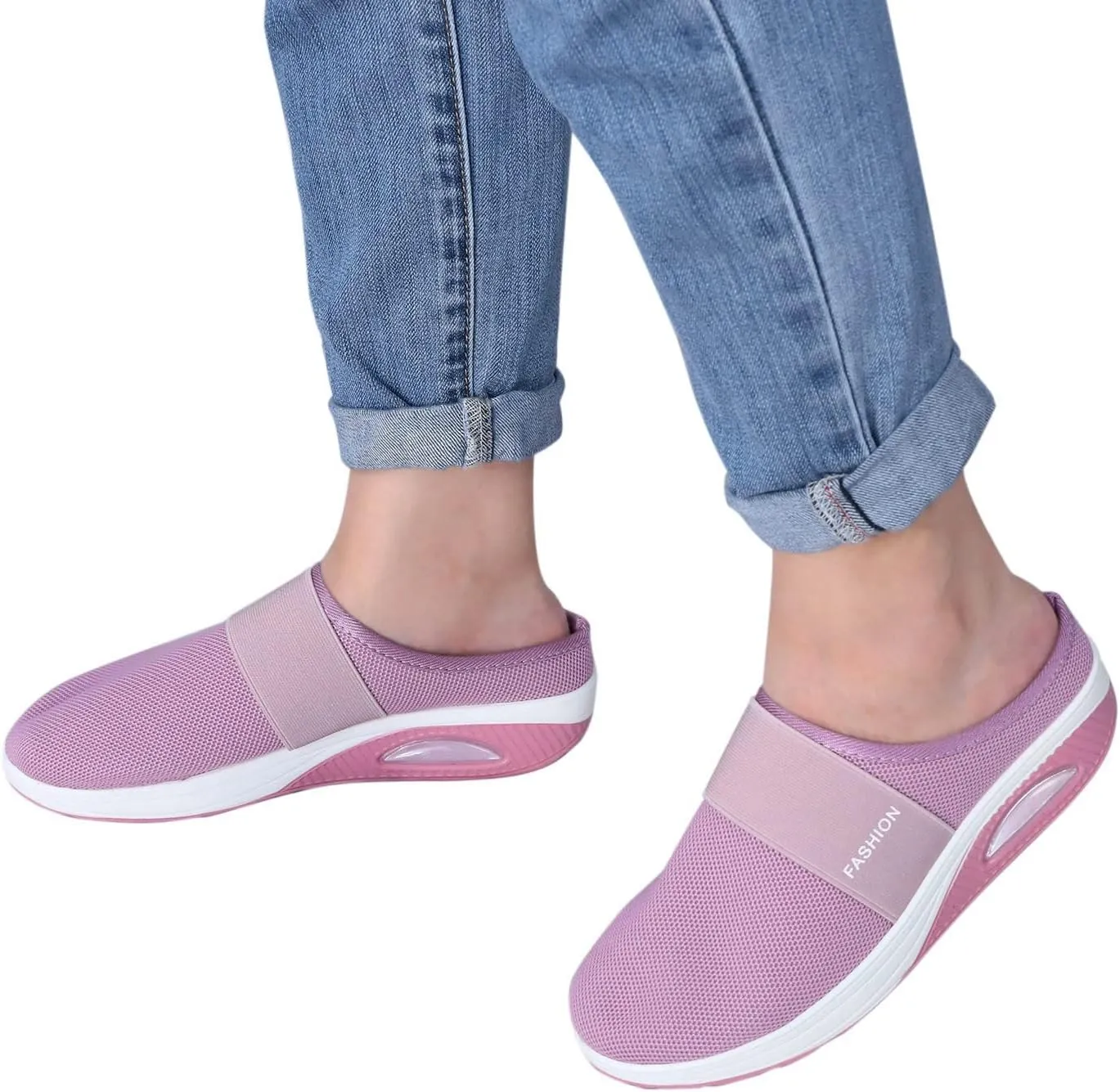 Orthopedic Sneakers for Women Arch-Support Mesh Slip on Casual Cushion Sneaker Comfortable Wide Width Walking Shoes