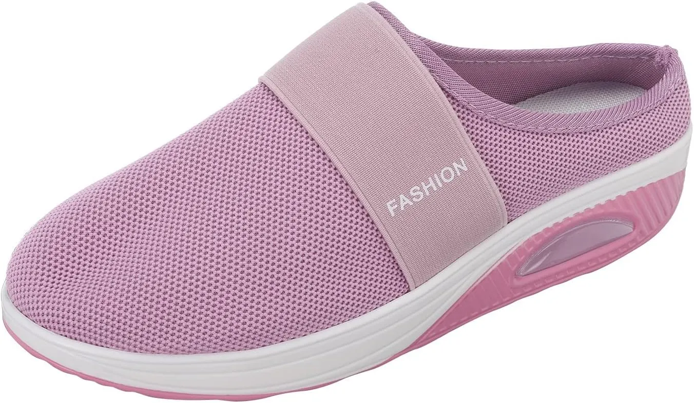Orthopedic Sneakers for Women Arch-Support Mesh Slip on Casual Cushion Sneaker Comfortable Wide Width Walking Shoes