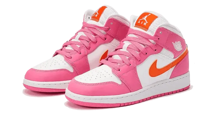 Minimalist Look Comfort Pad Air Jordan 1 Mid Pinksicle Safety Orange