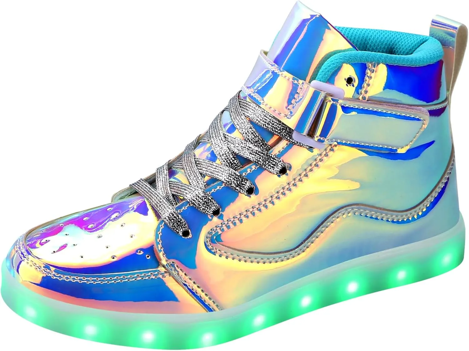 Padgene Women's Men's LED Lights Up Shoes Unisex Luminous Flashing Trainers USB Charging Lace Up Couples Dancing Shoes