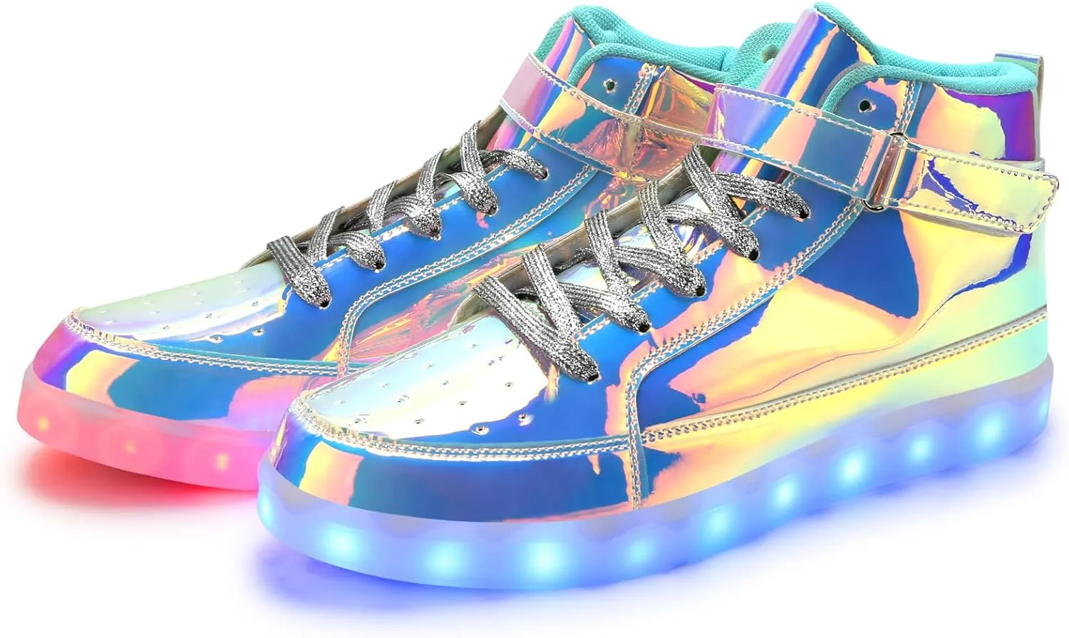 Padgene Women's Men's LED Lights Up Shoes Unisex Luminous Flashing Trainers USB Charging Lace Up Couples Dancing Shoes