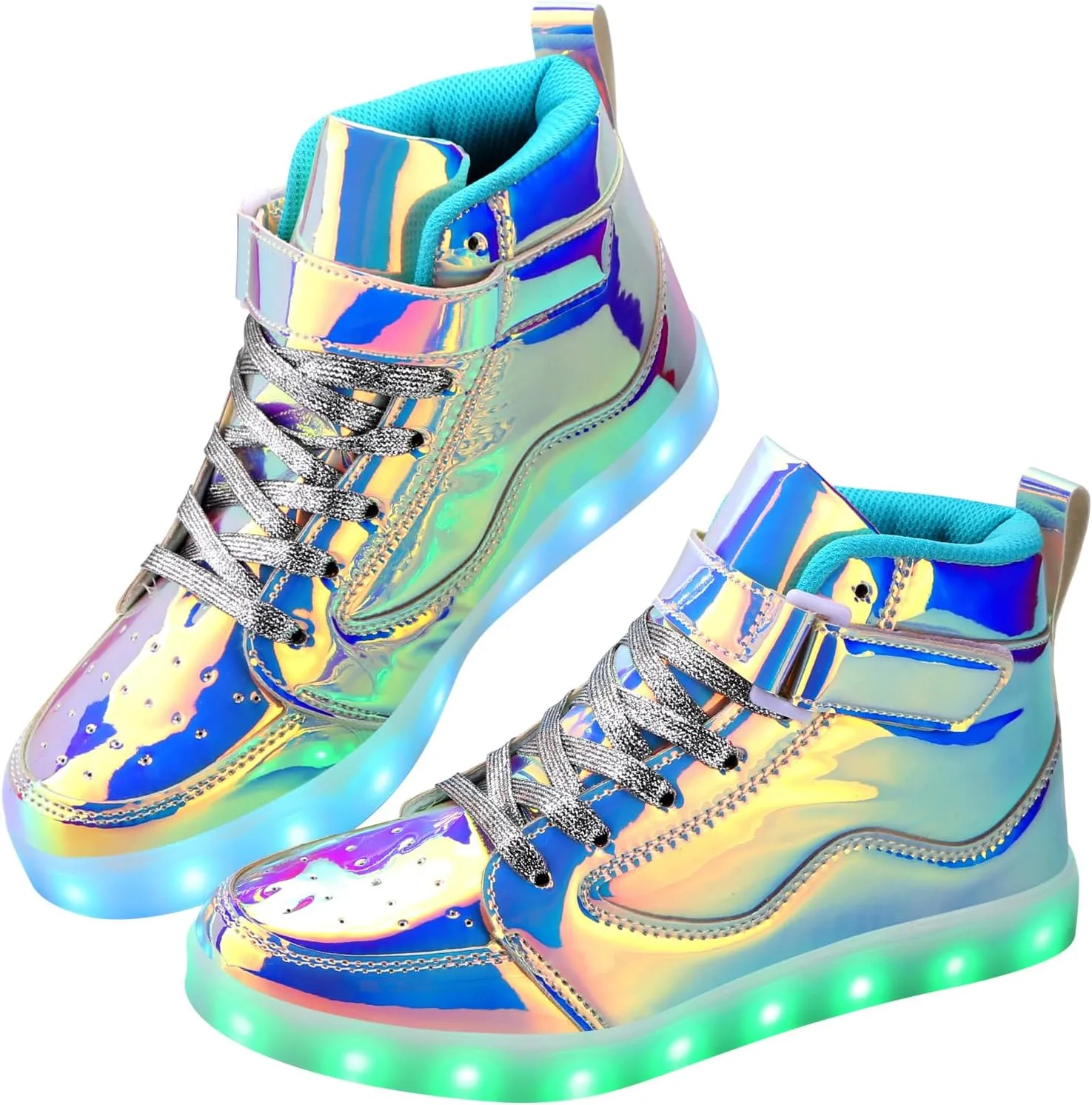 Padgene Women's Men's LED Lights Up Shoes Unisex Luminous Flashing Trainers USB Charging Lace Up Couples Dancing Shoes