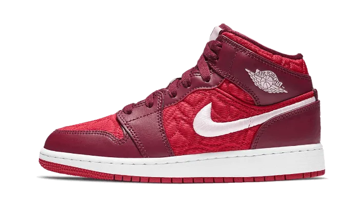 Air Jordan 1 Mid SE Red Quilt Fit Comfort Gel Cushioning