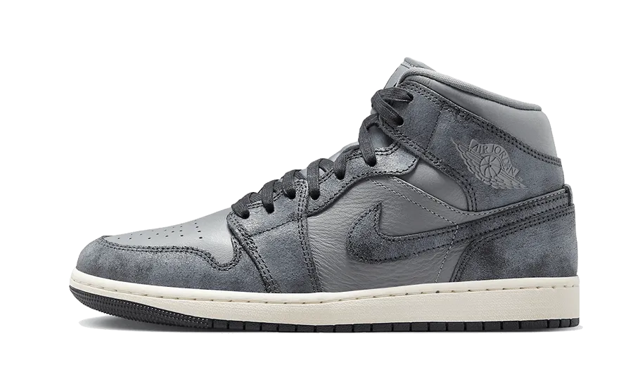 SuedeUpper Classy silhouette Air Jordan 1 Mid Distressed Smoke Grey