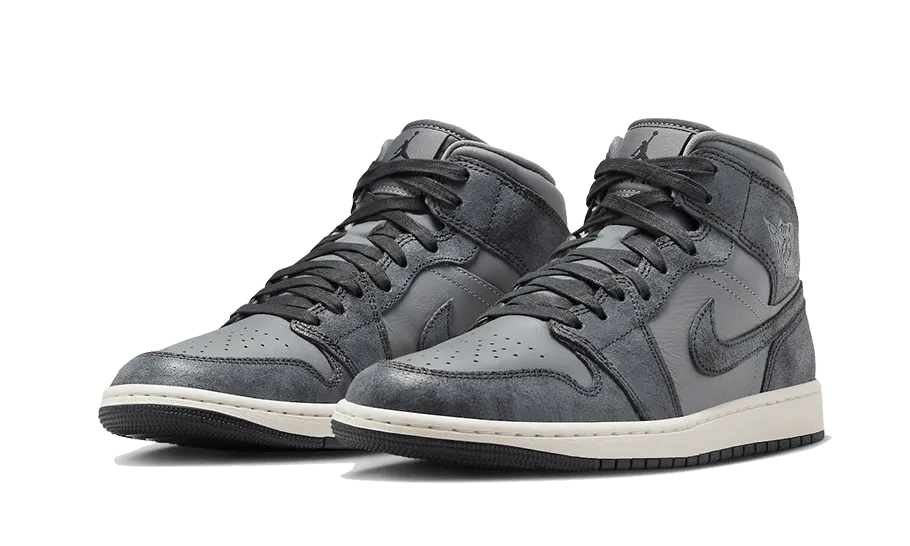 Thermal Regulation Layer All-around durability Air Jordan 1 Mid Distressed Smoke Grey