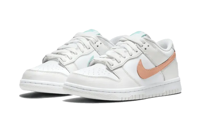 Dunk Low White Bone Peach Aqua Sporty Edge Heel Cup Stability