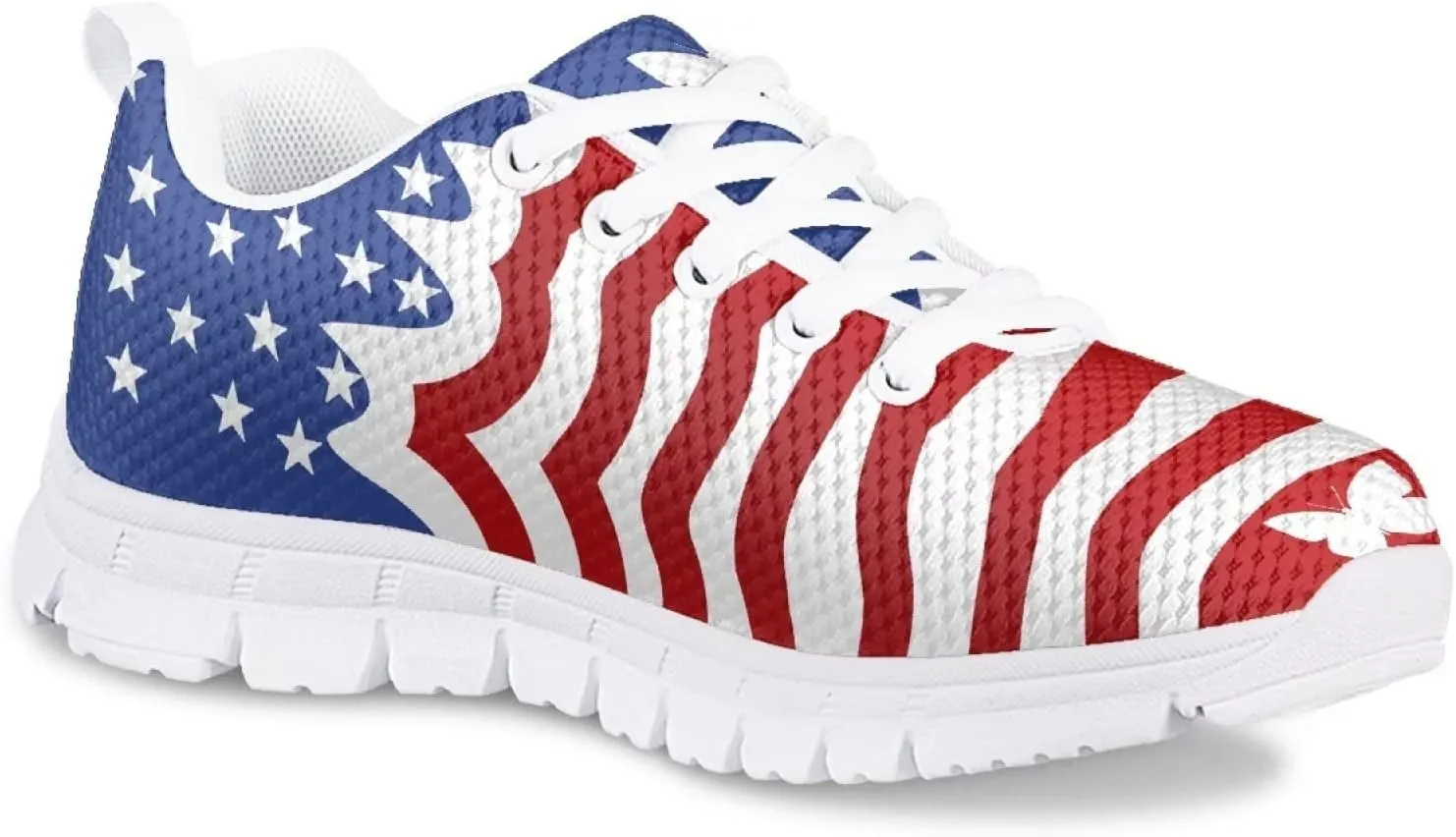POLERO American Flag Kids Shoes Preschool Running Shoes Casual Outdoor Sports Sneakers