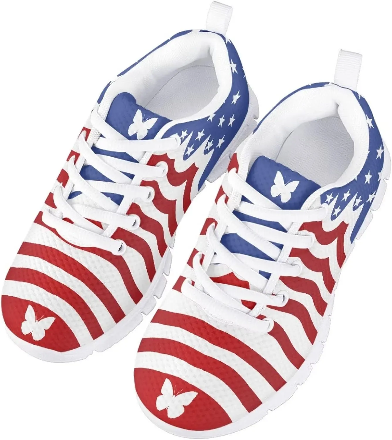 POLERO American Flag Kids Shoes Preschool Running Shoes Casual Outdoor Sports Sneakers