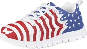 POLERO American Flag Kids Shoes Preschool Running Shoes Casual Outdoor Sports Sneakers
