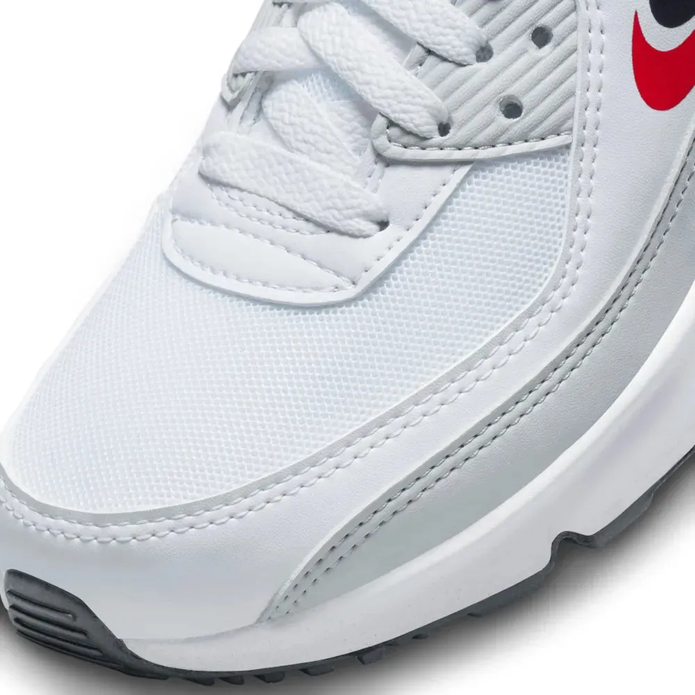 Nike DV3032 100 Air Max 90 GS White/Malachite/Red Arch Support System Grip Enhancing Pattern