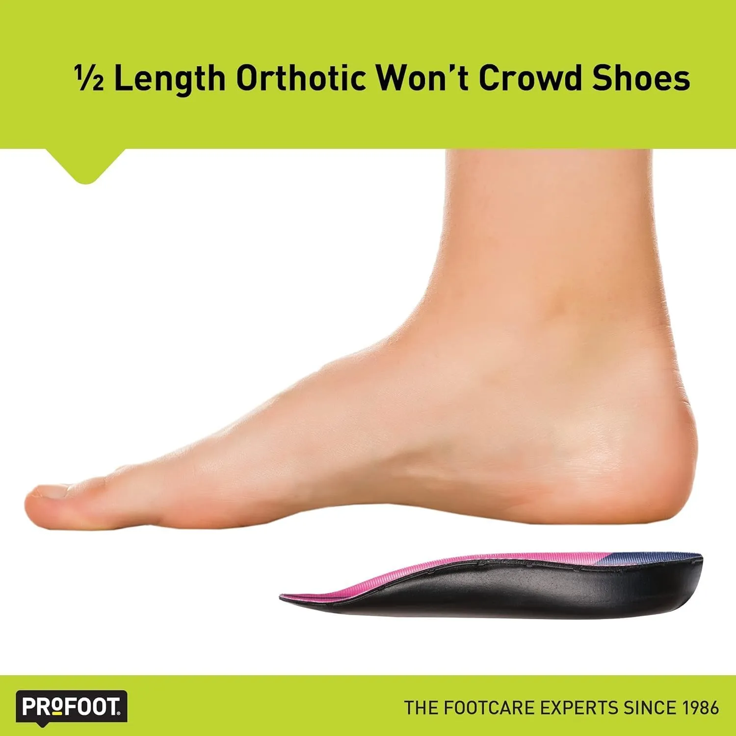 PROFOOT Orthotic Insoles for Plantar Fasciitis & Heel Pain, Women's 6-10, 2 Pair, Gel Heel Shock Absorbing Insoles to Help Reduce Pain & Stress, Foot Care Arch Support Inserts for Shoes