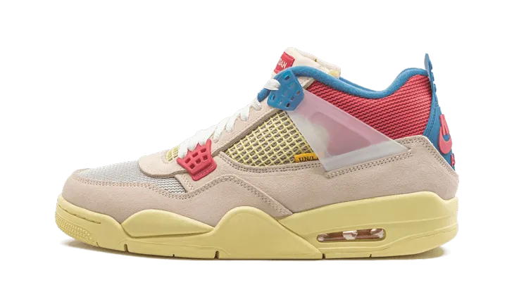 Air Jordan 4 Retro Union Guava Ice running in narrow tracks shoes