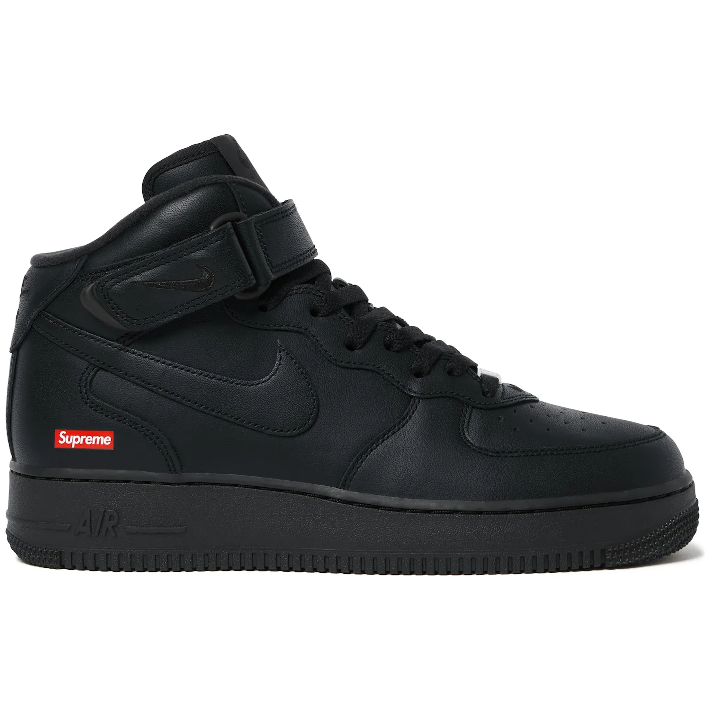Nike Air Force 1 Mid Supreme Black Foot Relax rubber