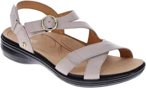 Revere Nagoy Womens Sandals - Premium Leather, Arch Support, Adjustable 3-Strap Fit & Enhanced Cushioning - Shock-Absorbing, Orthotic-Friendly for Everyday Wear Pebble French 11-11-5 W US