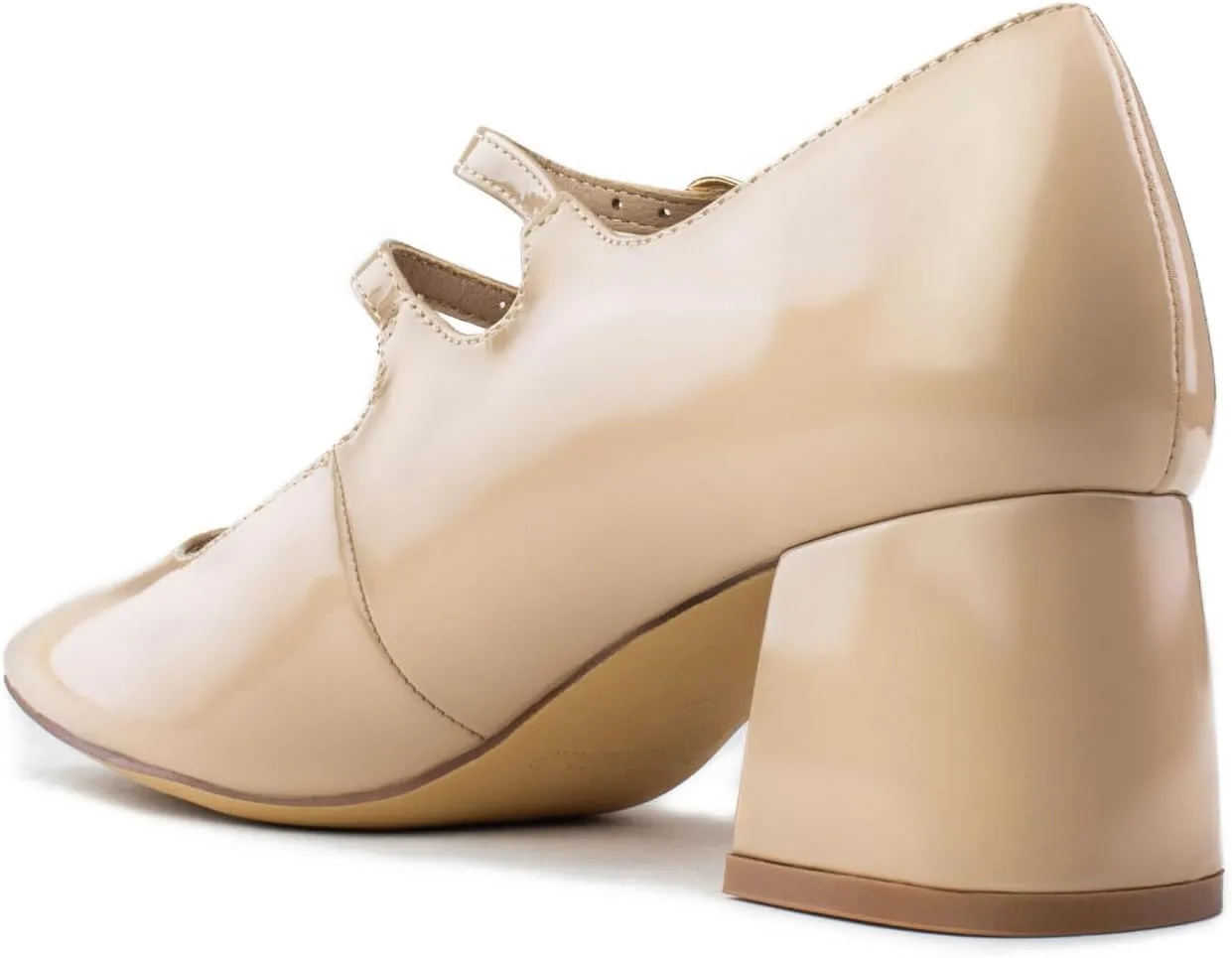RF ROOM OF FASHION Women's Wide Fit Mary-Jane Chunky Heel Dress Pumps-True Wide Width