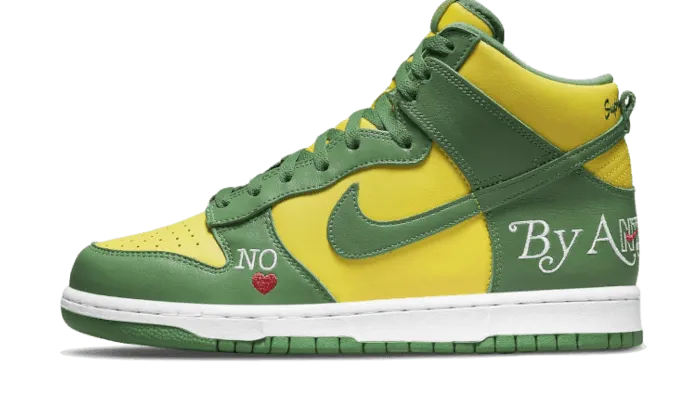 SB Dunk High Supreme By Any Means Brazil Hiking Shoes mid - top shoes