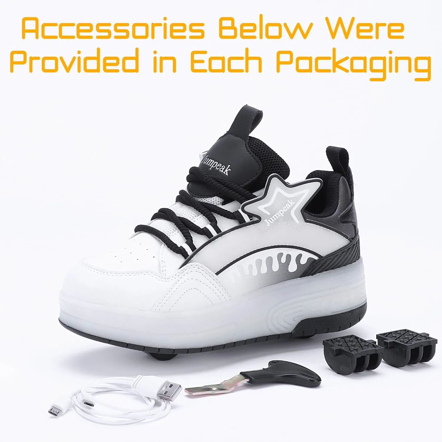 Roller Shoes with 16 LED Combinations for Girls Boys Roller Sneakers with 2-Wheels USB Rechargeable for Christmas Birthday Children Party Show Gift