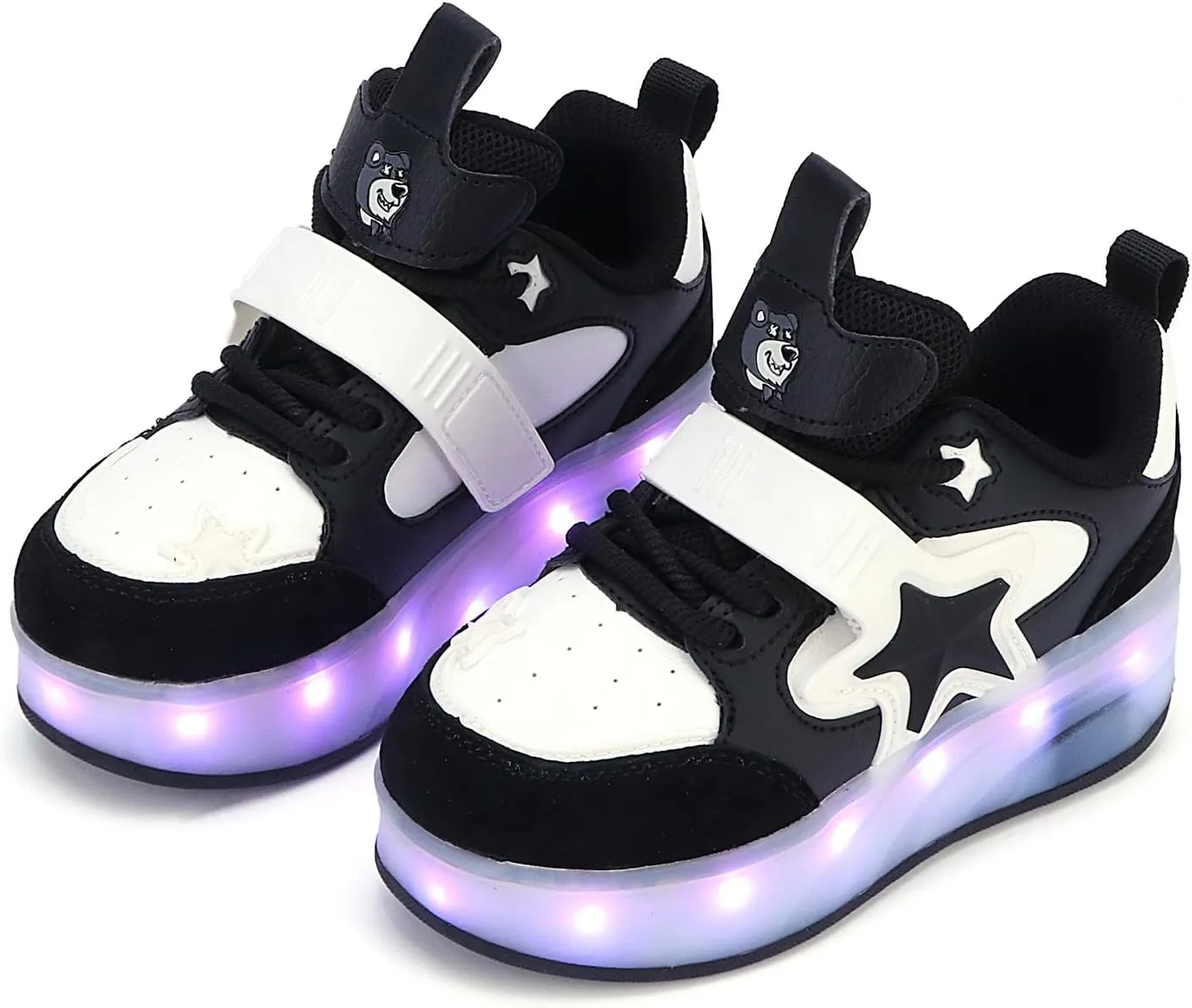 Roller Shoes with 16 LED Combinations for Girls Boys Roller Sneakers with 4-Wheels USB Rechargeable for Christmas Birthday Children Party Show Gift