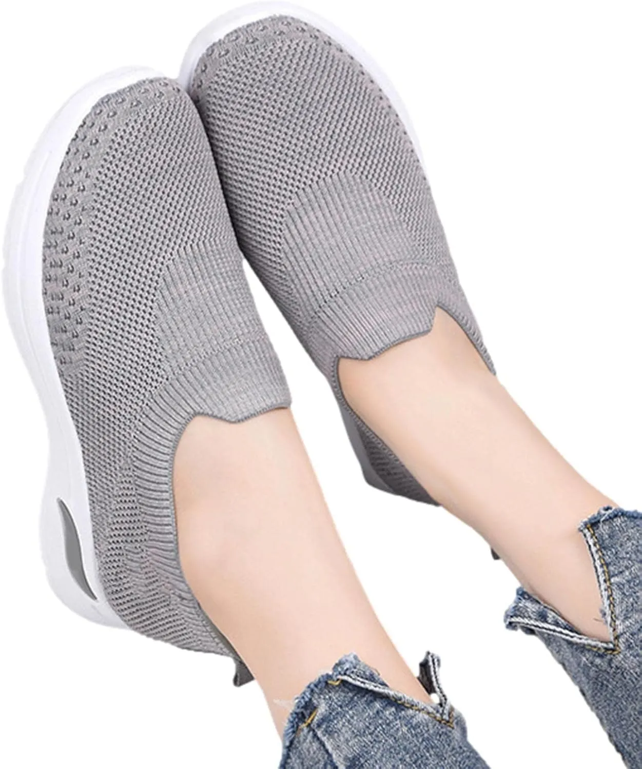 Running Shoes for Women Walking, Womens Slip Shoes, Casual Tennis Sneakers, Girls Soft Slip Breathable Shoes, Anti Skid Girls Lightweight Sneakers for Rowing, Driving and Walking
