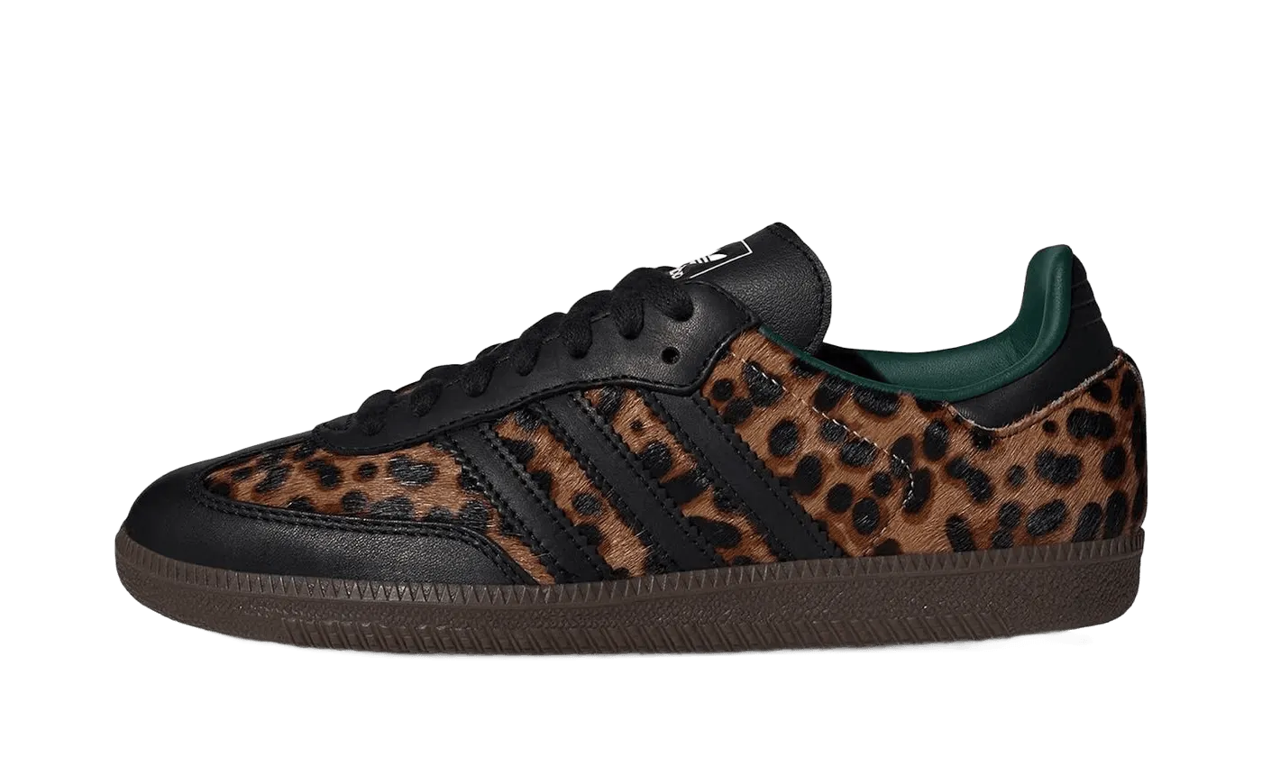 Samba OG Black Green Leopard Flight Safe Mesh Lining