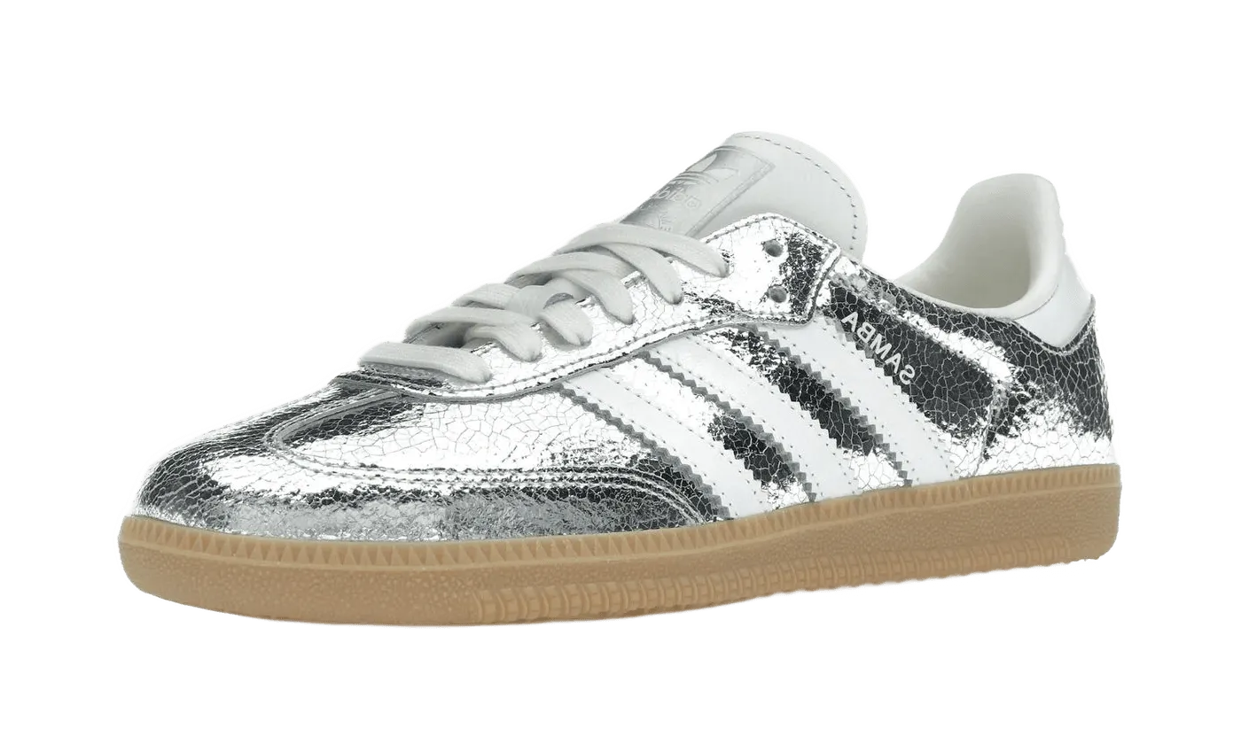 Stylish Active Comfort Samba OG Silver Metallic Cracked Leather