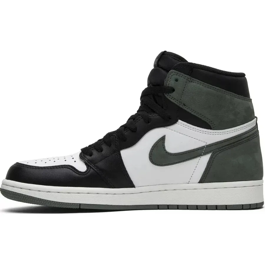 Jordan 1 Retro High Clay Green running in a track meet shoes country roads