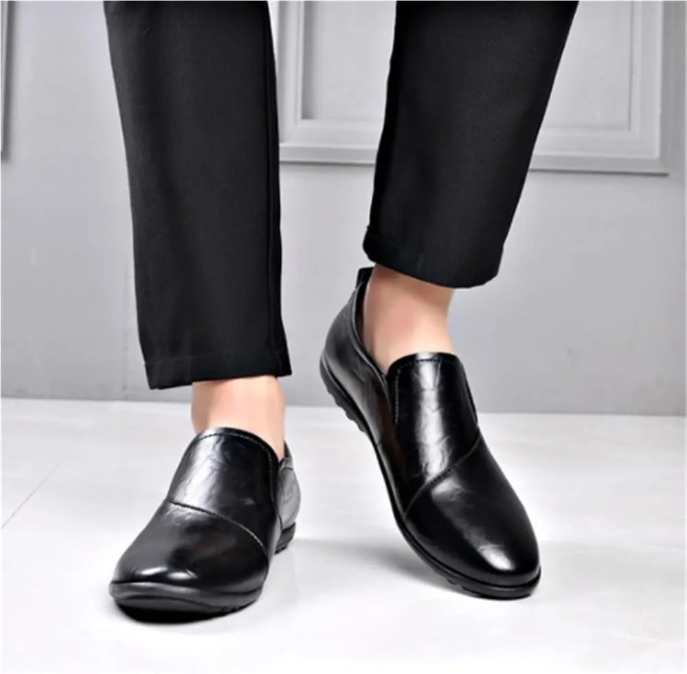 Simple Lightweight Leather Lightweight Comfortable Flat Heel Party Shoes Wedding Loafers for Mens Shoes