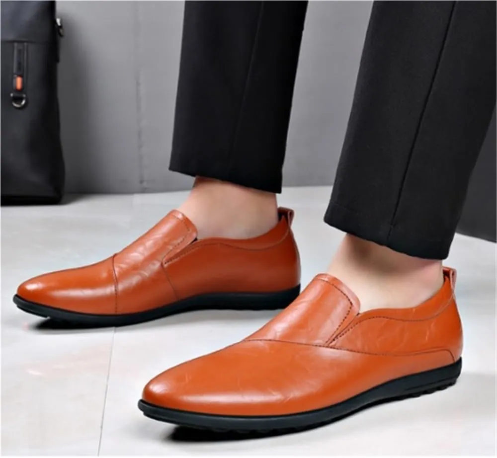 Simple Lightweight Leather Lightweight Comfortable Flat Heel Party Shoes Wedding Loafers for Mens Shoes