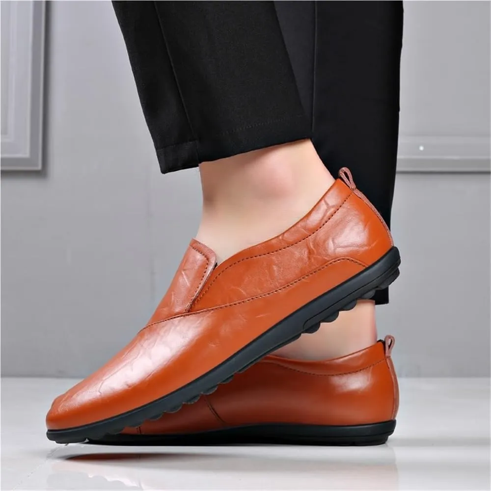 Simple Lightweight Leather Lightweight Comfortable Flat Heel Party Shoes Wedding Loafers for Mens Shoes