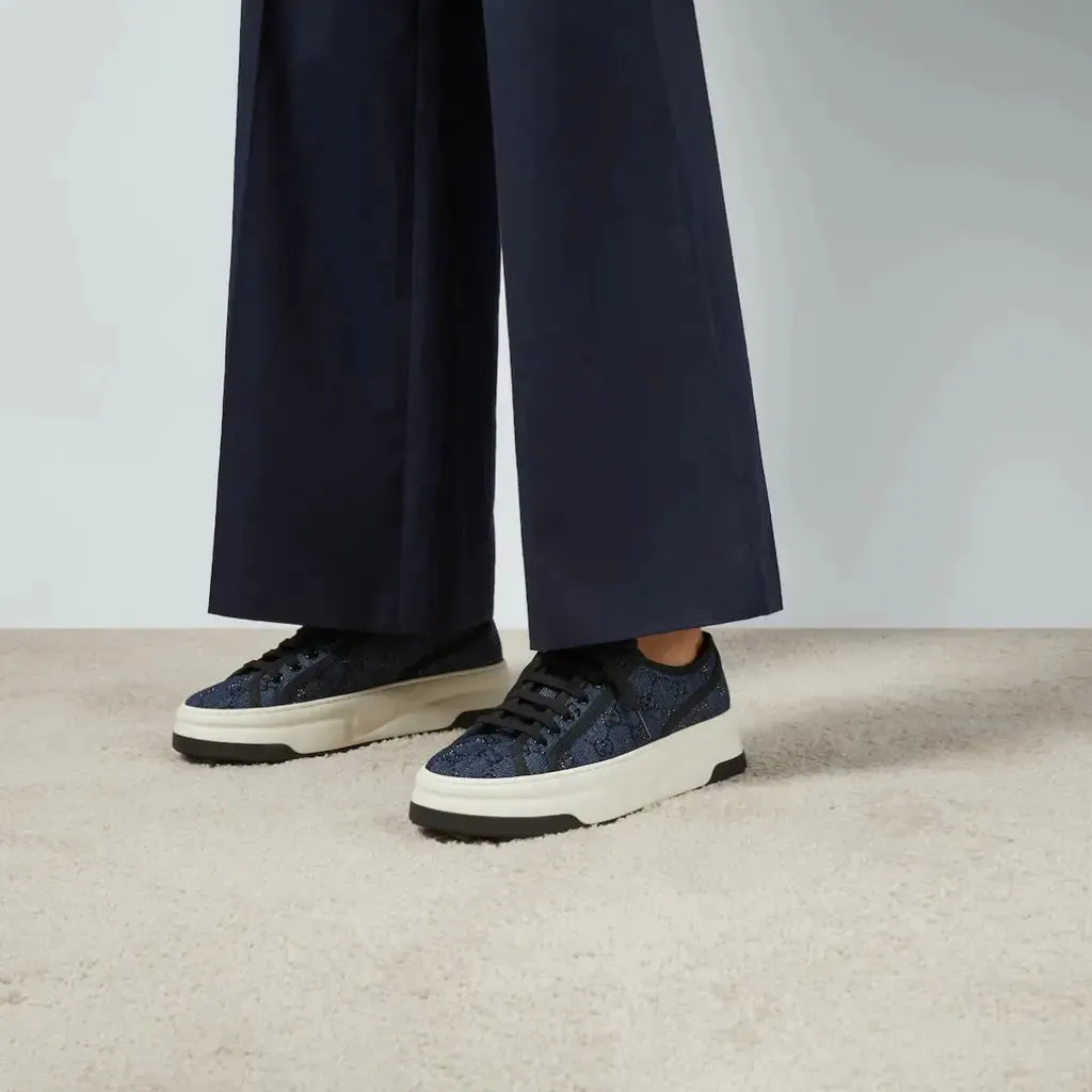 Reinforced Toe Guard Gucci GG printed platform sneakers Blue