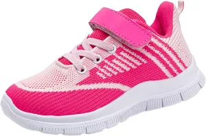 Sneakers for Girl Mesh Kids Breathable Tennis Walking Non-Slip Hook and Loop Athletic Lightweight Running Shoes Outdoor Sport