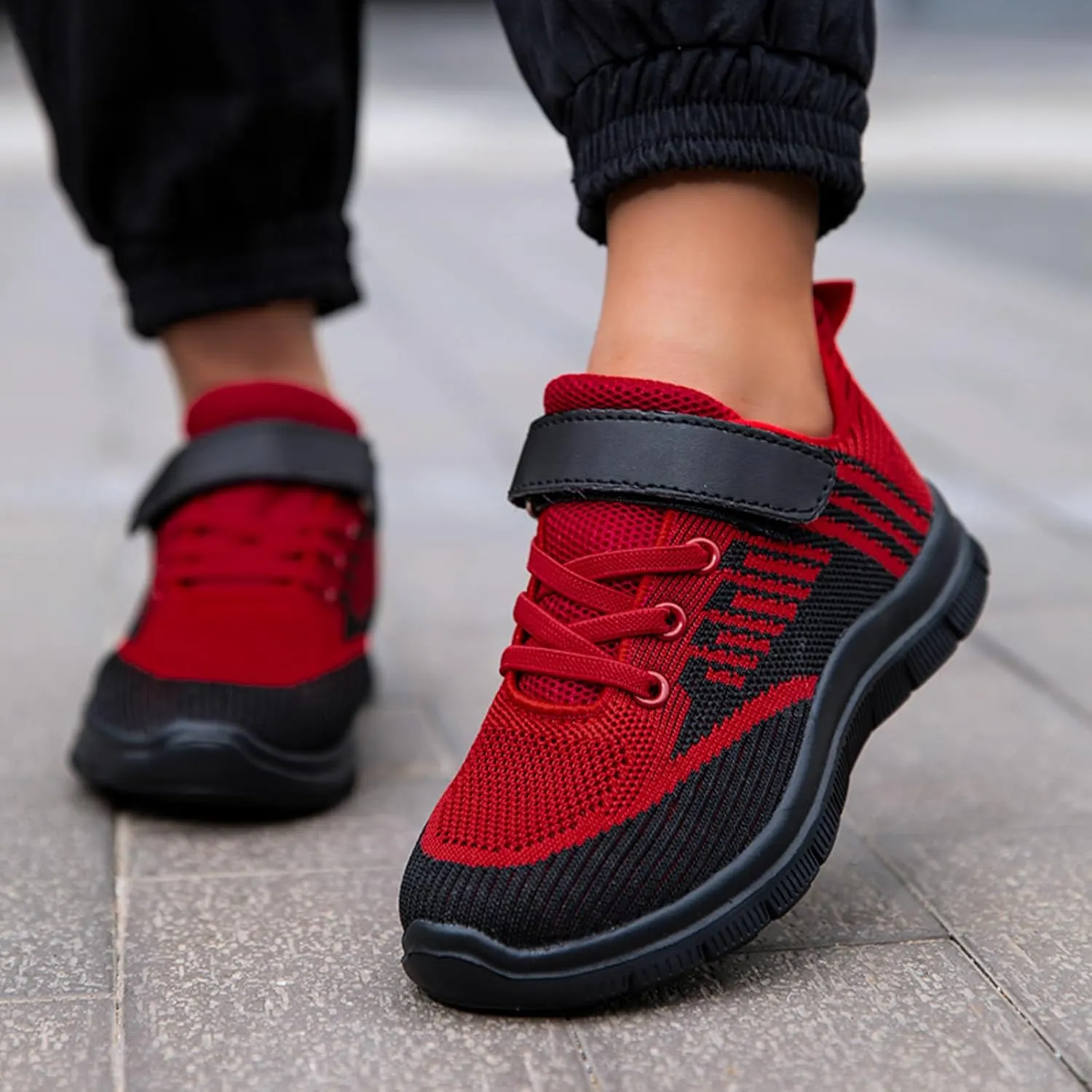 Sneakers for Girl Mesh Kids Breathable Tennis Walking Non-Slip Hook and Loop Athletic Lightweight Running Shoes Outdoor Sport