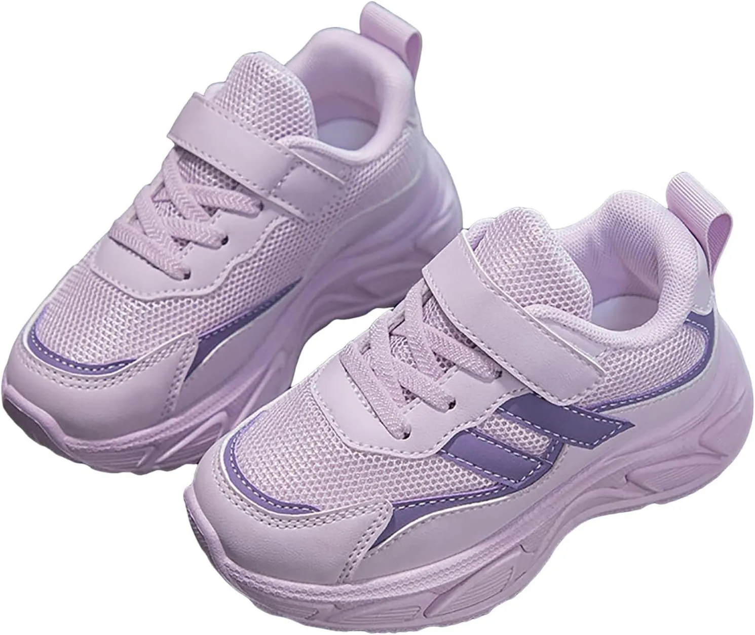 Sneakers for Girls Breathable Mesh Lightweight Running Shoes with Hook and Loop Kids Comforable Casual Walking Shoes