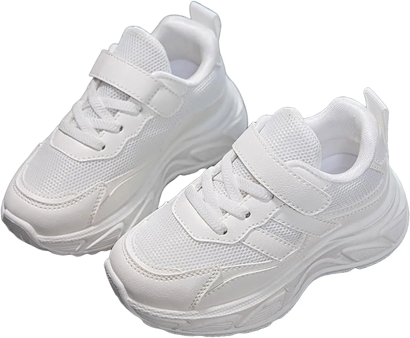 Sneakers for Girls Breathable Mesh Lightweight Running Shoes with Hook and Loop Kids Comforable Casual Walking Shoes