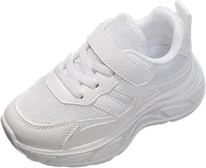 Sneakers for Girls Breathable Mesh Lightweight Running Shoes with Hook and Loop Kids Comforable Casual Walking Shoes
