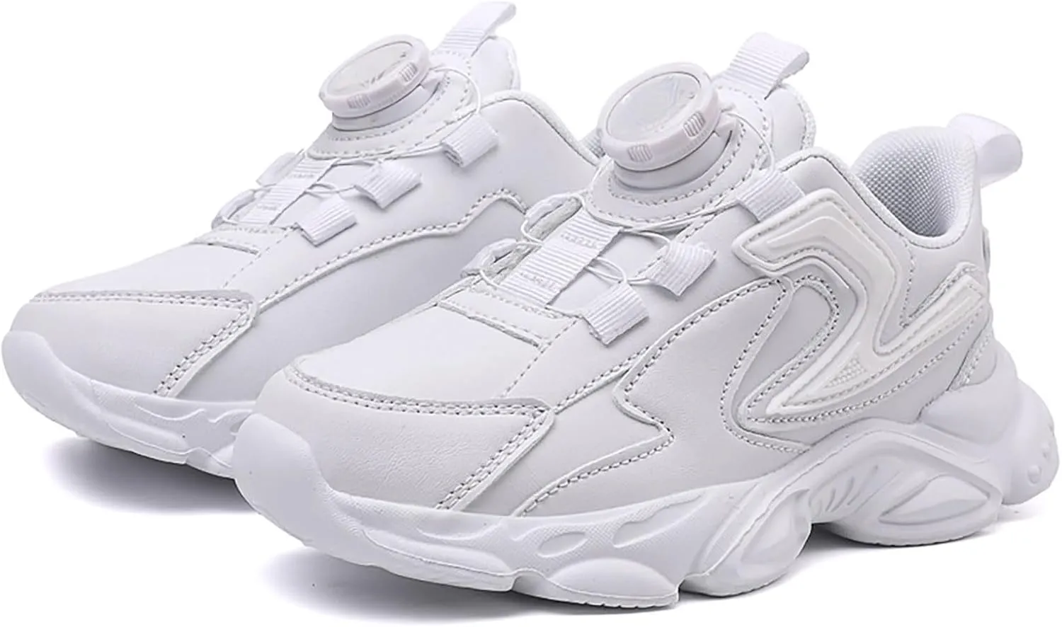Sneakers for Girls Breathable Running Shoes Kids Lace Up Thick Sole Comfortable Sports Lightweight Casual Walking Sneakers