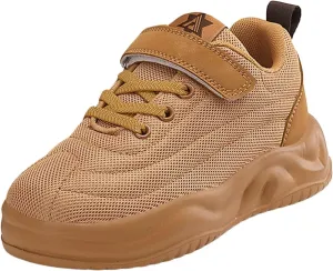 Sneakers for Girls Hook and Loop Lightweight Running Shoes Lace up Breathable Mesh Thick Sole Comfortable Sports Sneakers