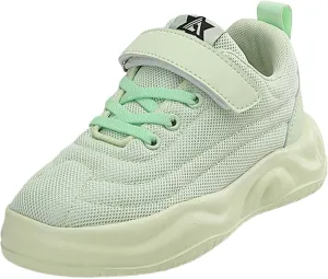 Sneakers for Girls Hook and Loop Lightweight Running Shoes Lace up Breathable Mesh Thick Sole Comfortable Sports Sneakers