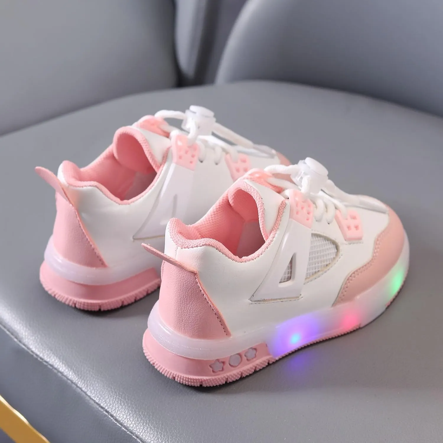 Sneakers for Girls Kids Glowing Lightweight Comfortable Sports Running Shoes Night Glitter Lace Up Outdoor Walking Sneakers