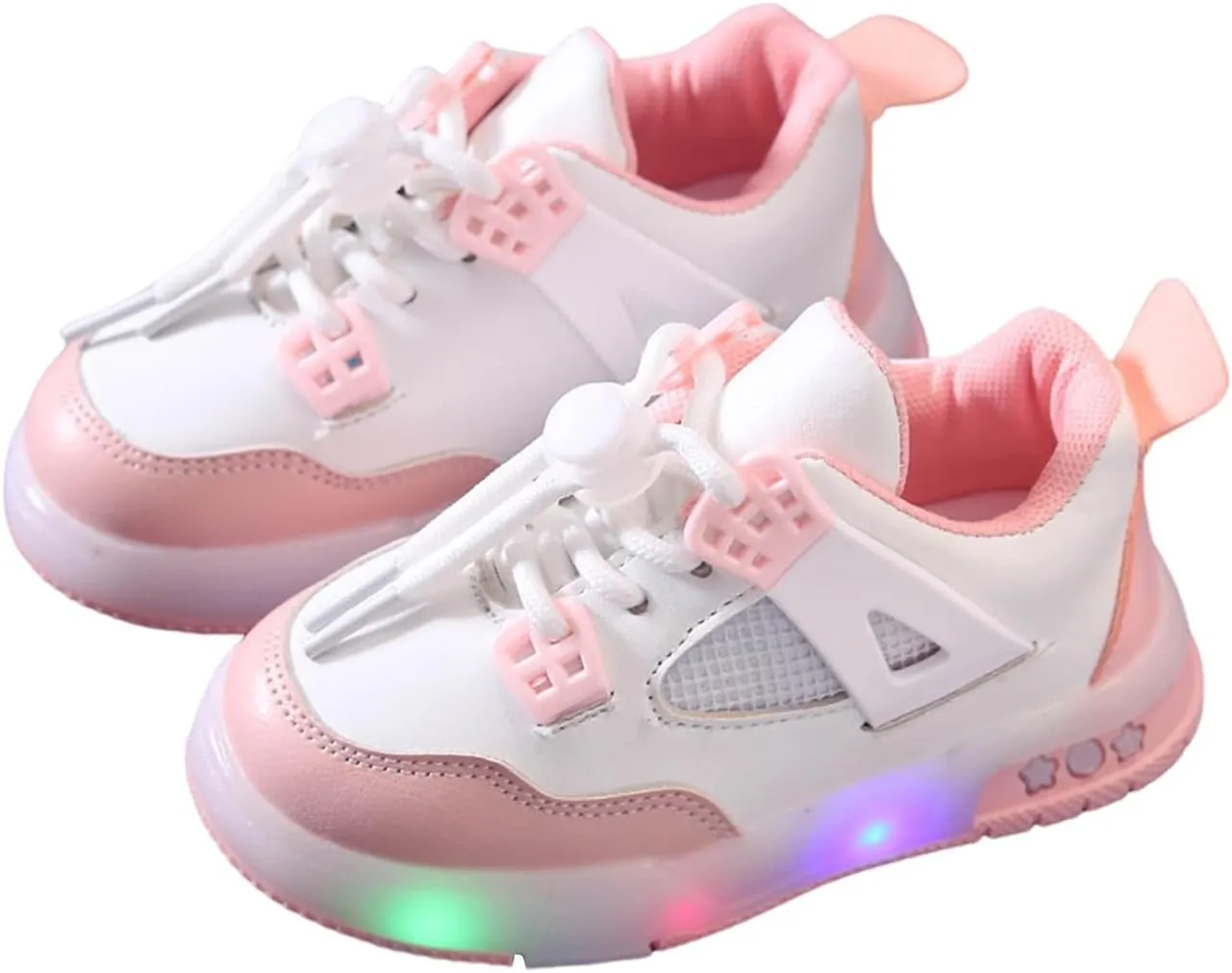 Sneakers for Girls Kids Glowing Lightweight Comfortable Sports Running Shoes Night Glitter Lace Up Outdoor Walking Sneakers