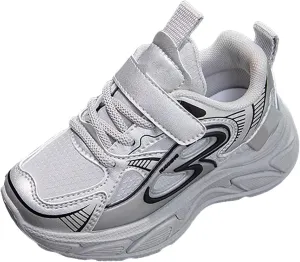 Sneakers for Girls Lace Up Running Shoes Kids Breathable Casual Shoes with Loop and Hook Lightweight Walking Sneaker