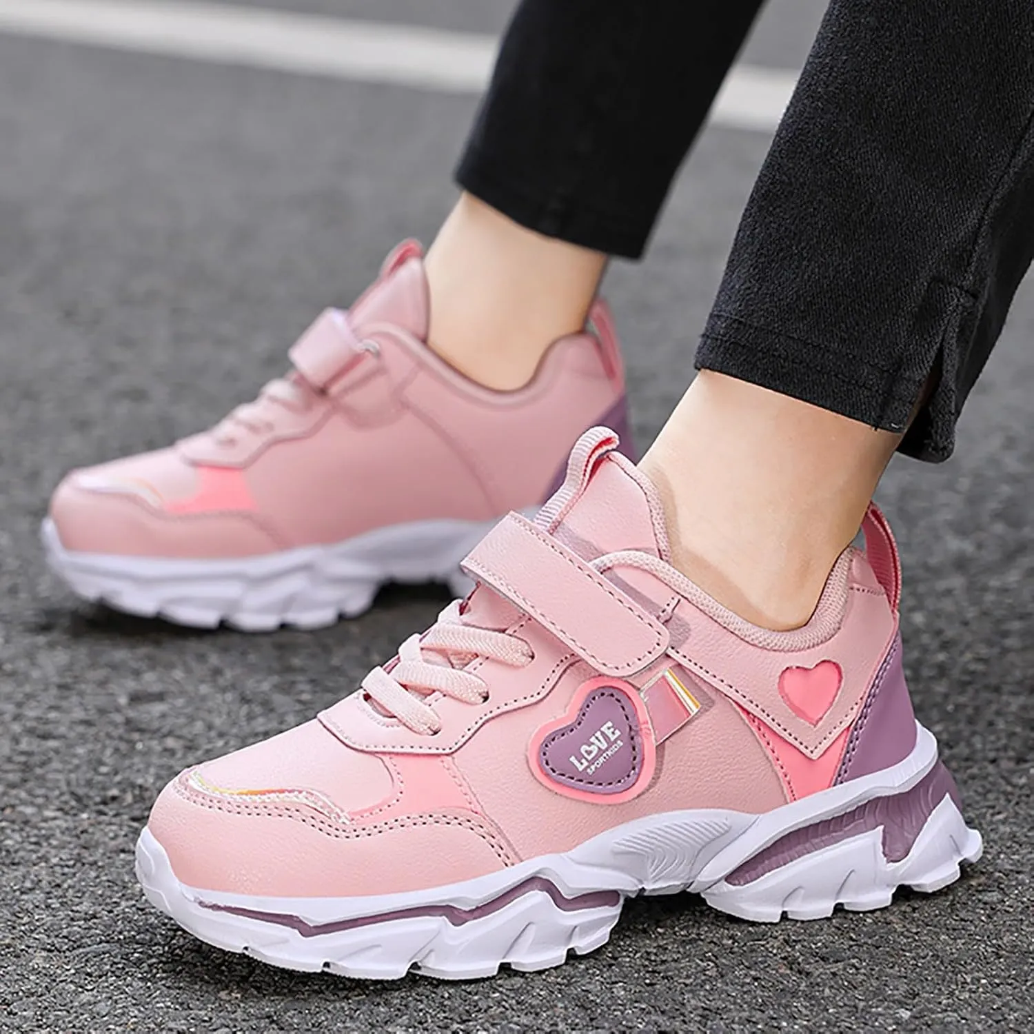 Sneakers for Girls Tennis Running Shoes for Kids Athletic Sports Gym Lightweight Casual Walking Wide School Sneakers