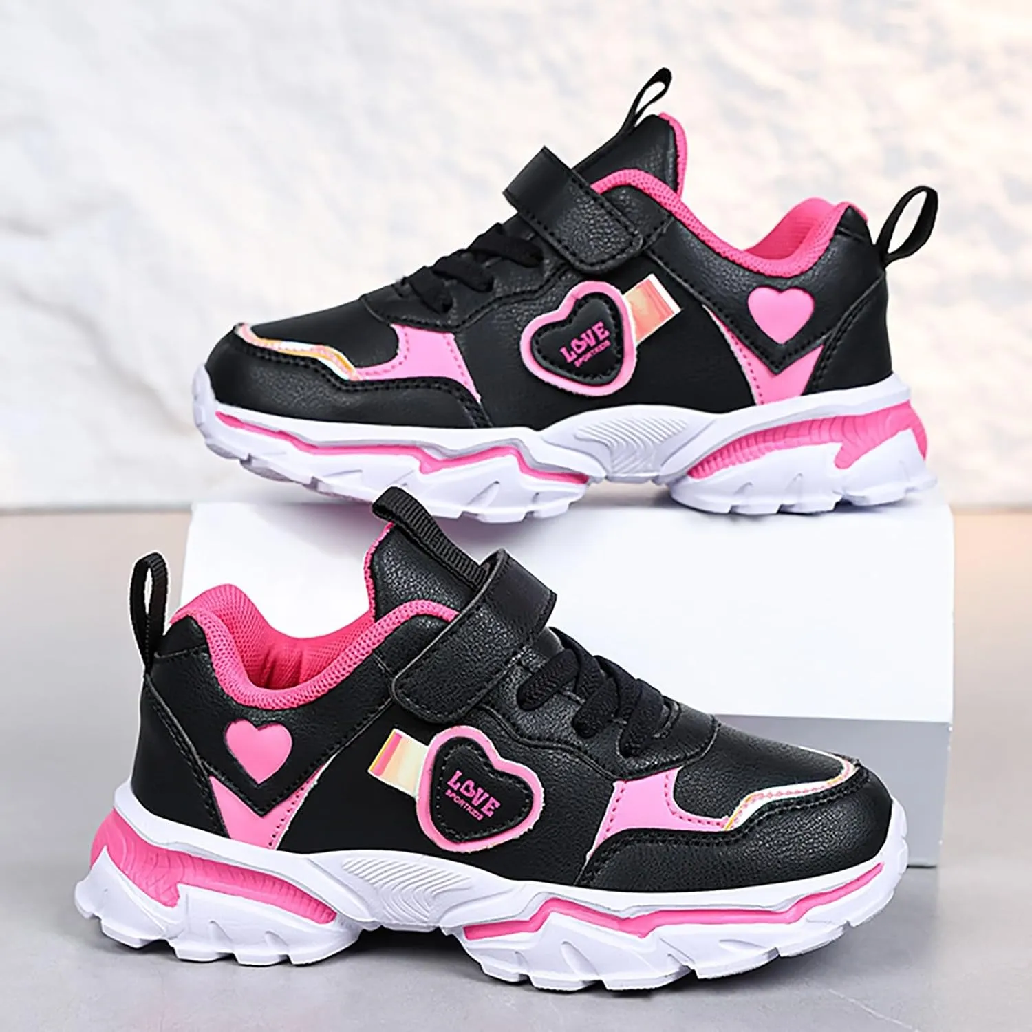Sneakers for Girls Tennis Running Shoes for Kids Athletic Sports Gym Lightweight Casual Walking Wide School Sneakers