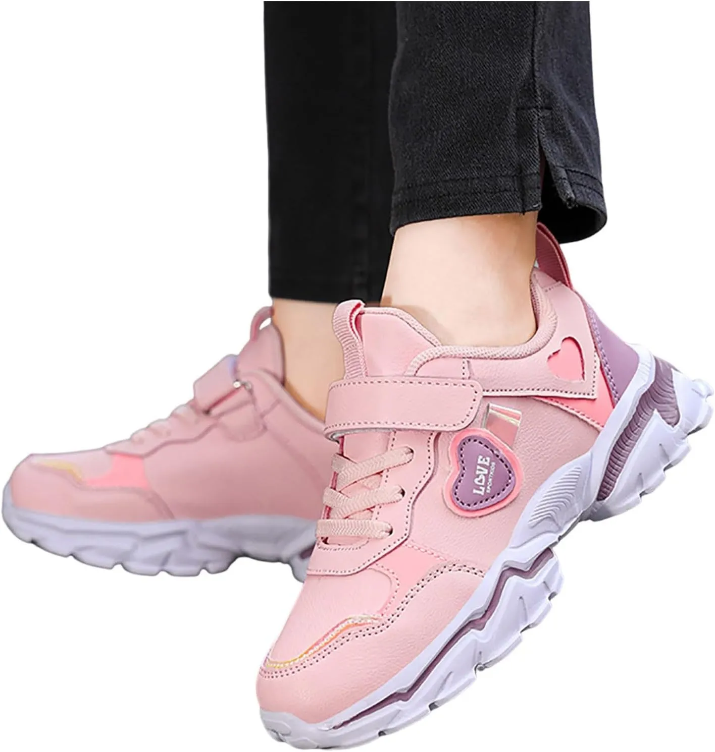 Sneakers for Girls Tennis Running Shoes for Kids Athletic Sports Gym Lightweight Casual Walking Wide School Sneakers