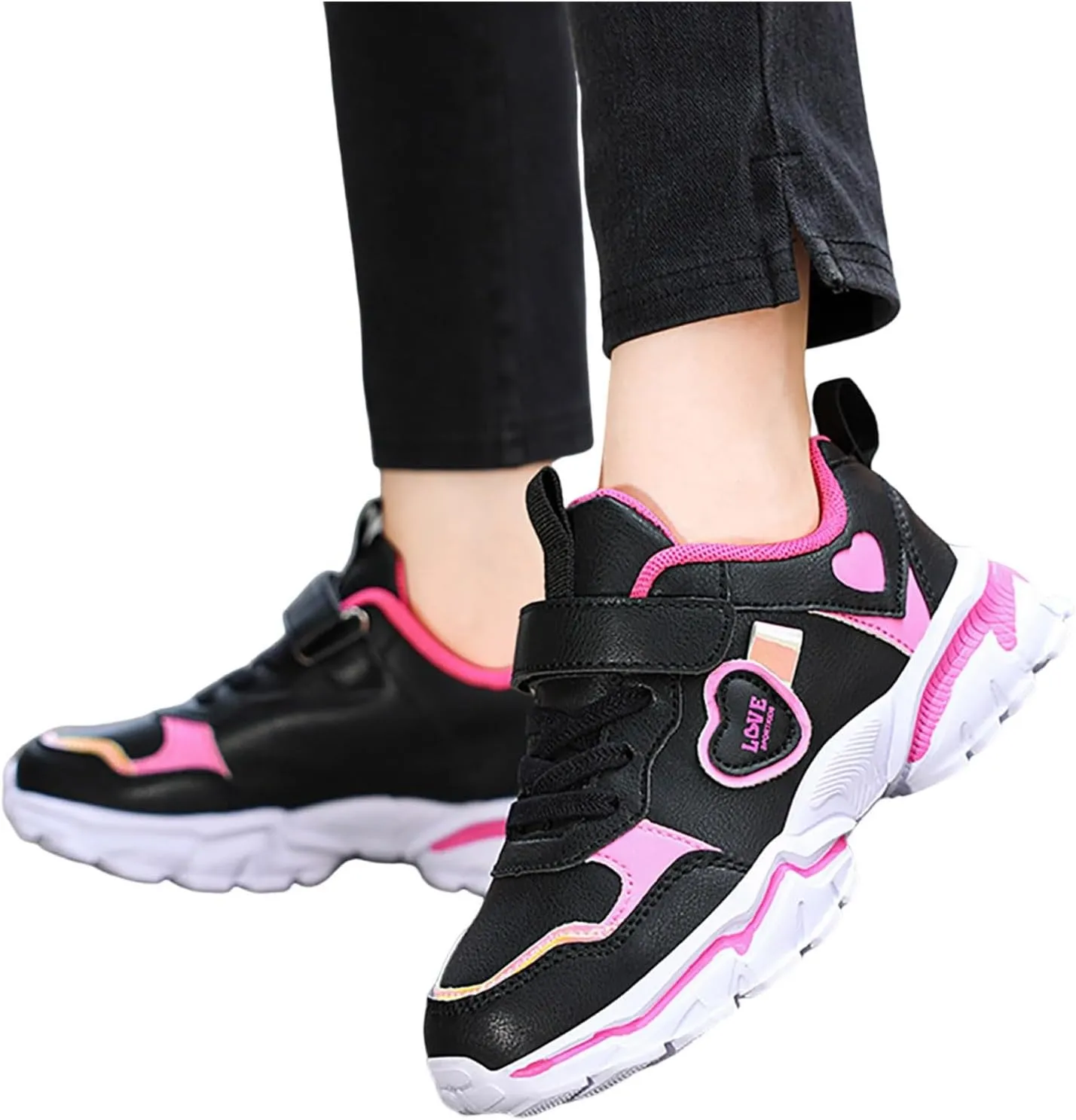 Sneakers for Girls Tennis Running Shoes for Kids Athletic Sports Gym Lightweight Casual Walking Wide School Sneakers