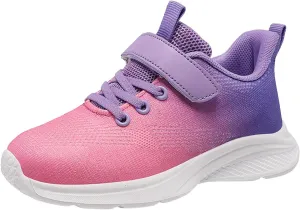 Sneakers for Girls Tennis Running Shoes for Kids with Hook and Loop Athletic Sports Gym Lightweight Casual Walking Sneakers