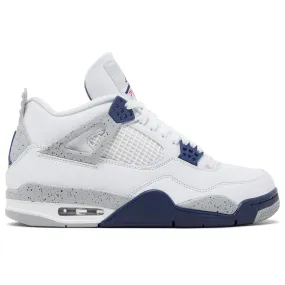 Air Jordan 4 Retro Midnight Navy Comfortable Velcro Lace Lock System