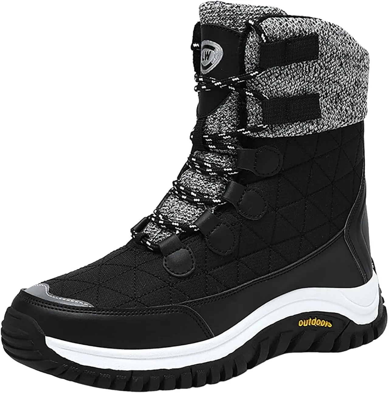 Snow Boots Womens Waterproof, Winter Snow Boots Lightweight Warm Faux Fur Lined Mid-Calf Booties Casual Cold Weather Comfortable Furry Mid Calf Warm Booties